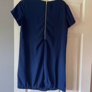 Navy blue lulu's dress with gold zip up detailing